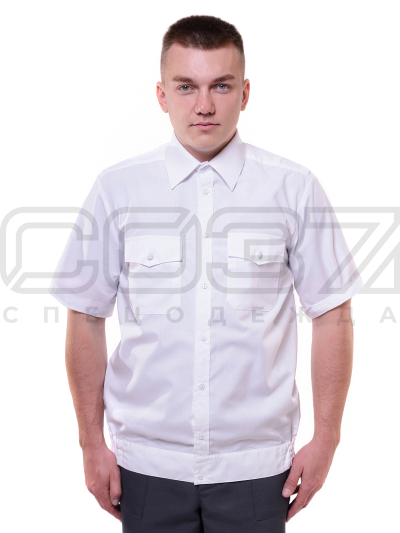 Рубашка форменная мужская МВД кор.рук цв.белый тк.смесовая 1