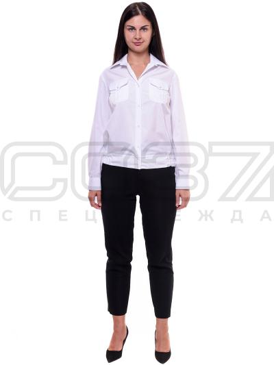 Рубашка форменная женская МЧС дл.рук цв.белый тк.смесовая 1